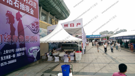 High Peak Outdoor Exhibition Tents White PVC Cover Aluminum Frame For Car Exhibition