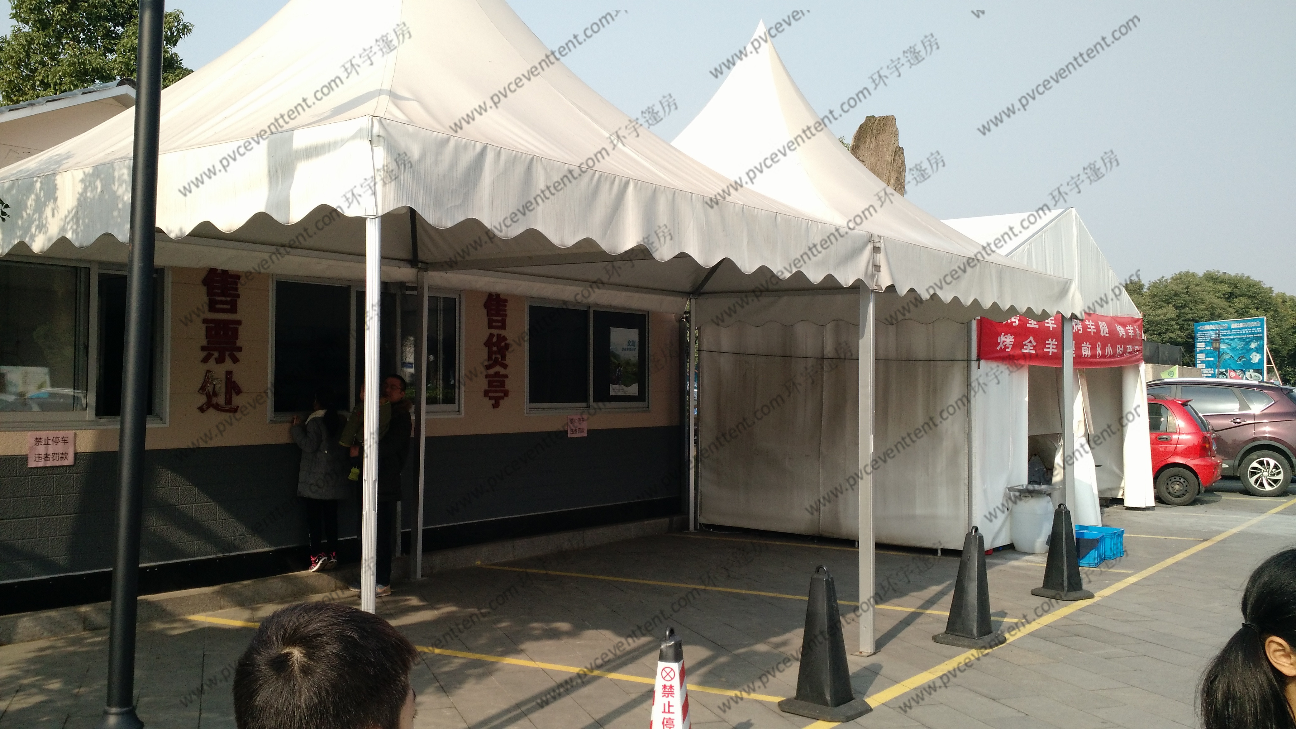 3 x 3m Mini Temporary High Peak Marquees UV Resistant For Amusement Park
